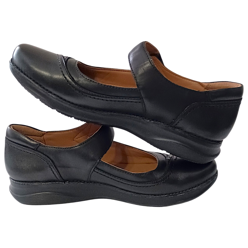 Clarks Appley Walk Mary Jane Shoes Sz 9M Womens Black Leather Comfort Modest - Picture 13 of 16